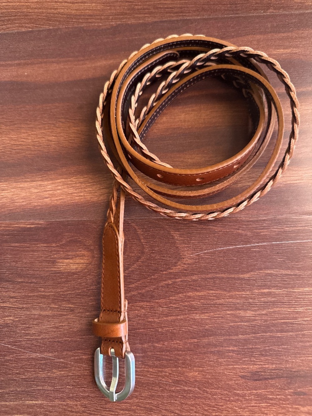 J JILL Double Braided Genuine Leather Belt Size XL - Picture 1 of 9